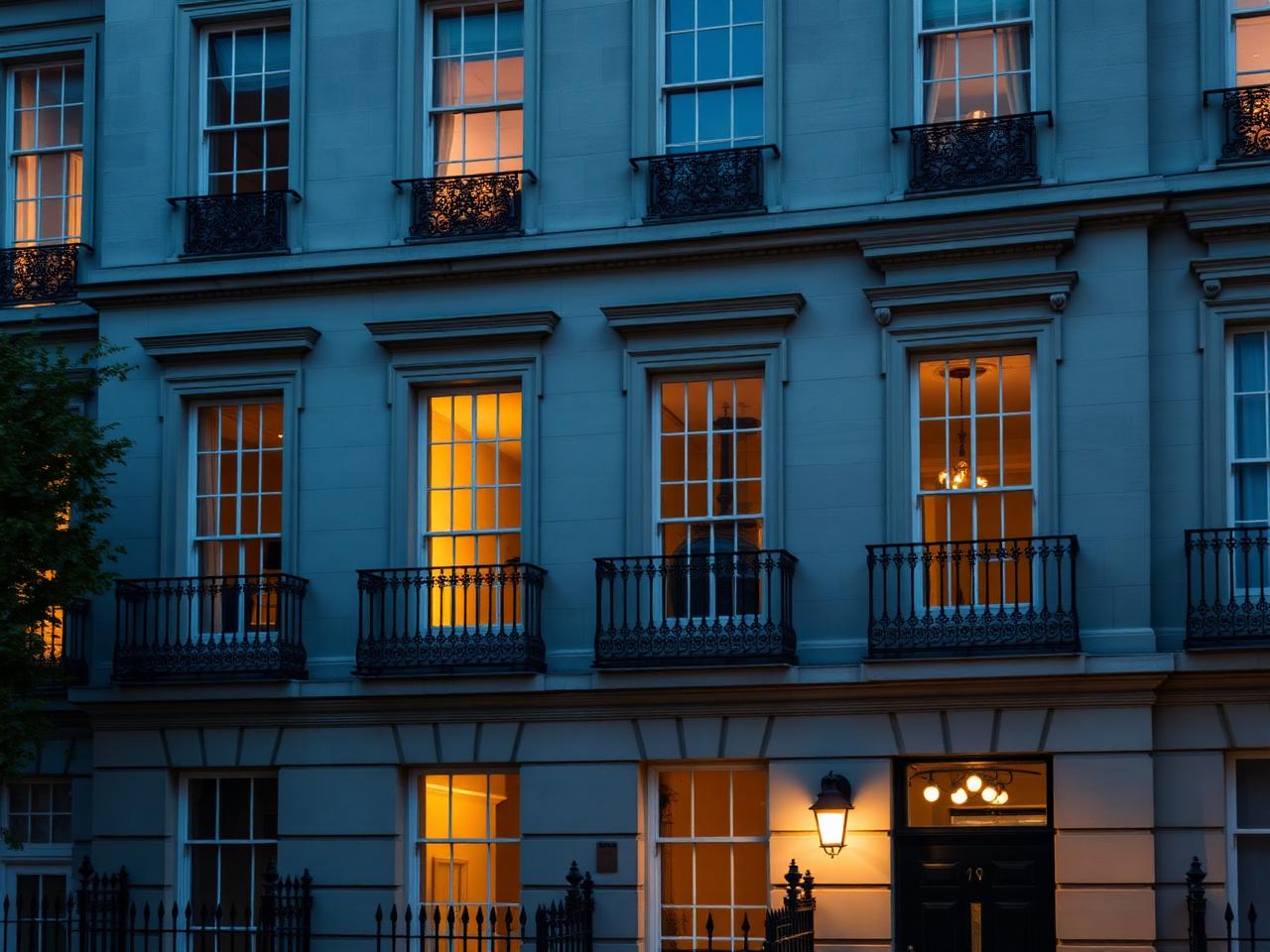 The firm's chambers in Mayfair at dusk